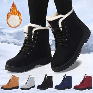 Botas Ankle Femininas Confortáveis e Quentes para o Inverno