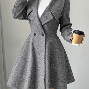 Blazer Feminino Elegante com Lapela e Botão para Trabalho e Dia a Dia