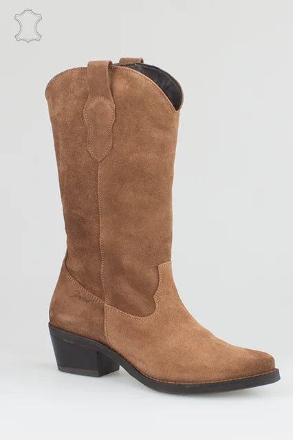 BOTA TEXANA EM CAMURÇA LISA